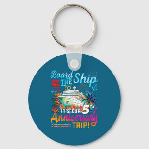 Husband Wife 5th Marriage Anniversary Artwork Key Ring