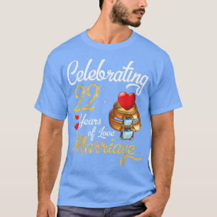 Husband & Wife Celebrating 22 Years Of Love Marria T-Shirt