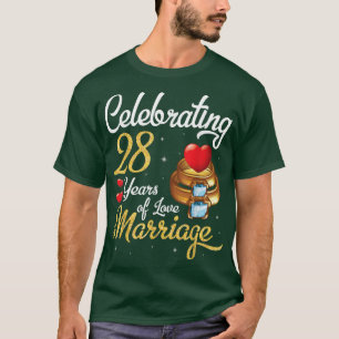 Husband & Wife Celebrating 28 Years Of Love Marria T-Shirt