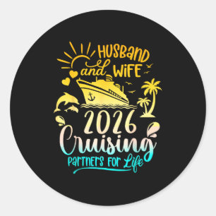 Husband Wife Cruise Couples Cruising Classic Round Sticker