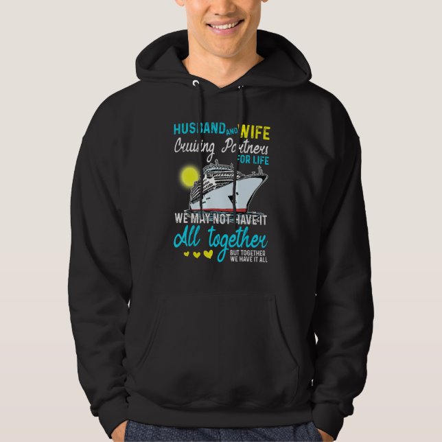 Husband Wife Cruising Anniversary Trip 2023 Honeym Hoodie (Front)