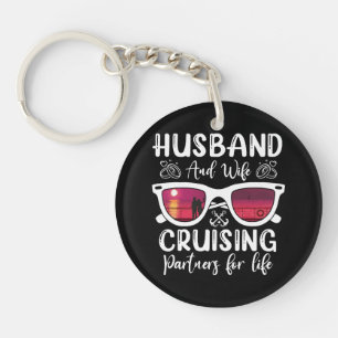 Husband Wife Cruising Partners for Life Key Ring