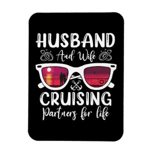 Husband Wife Cruising Partners for Life Magnet