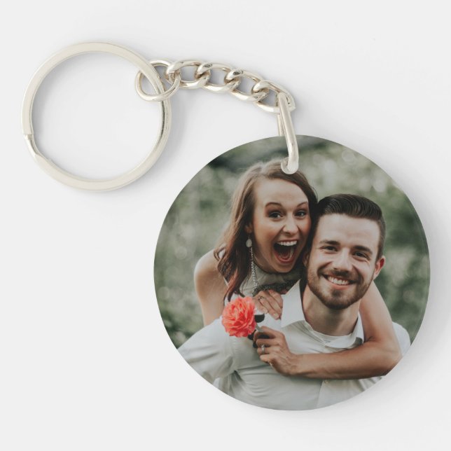 Husband Wife Custom Photo Spouse Create your own Key Ring (Front)
