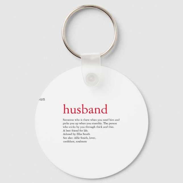 Husband Wife Definition Wedding / Anniversary Key Ring (Front)