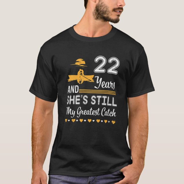 Husband Wife Fisher 22 Years T-Shirt (Front)