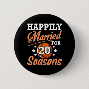Husband Wife Happily Married 20 Years For Basball 6 Cm Round Badge