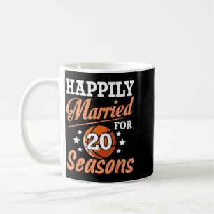 Husband Wife Happily Married 20 Years For Basball Coffee Mug