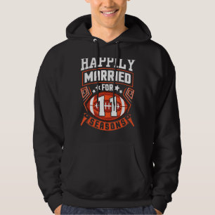 Husband Wife Happily Married For 11 Years Football Hoodie
