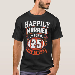 Husband Wife Happily Married For 25 Years Football T-Shirt
