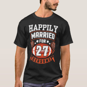 Husband Wife Happily Married For 27 Years Football T-Shirt