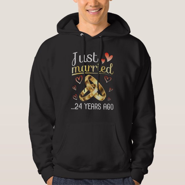 Husband Wife Just Married Wedding 24 Years Ago Sin Hoodie (Front)