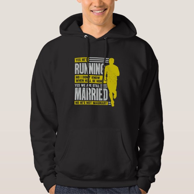 Husband Wife Marathon Running for a Runner s Wife Hoodie (Front)
