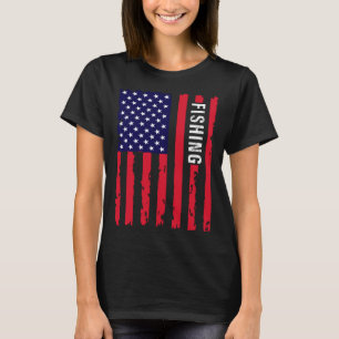 Husband Wife patriotic fishing us flag usa vintage T-Shirt