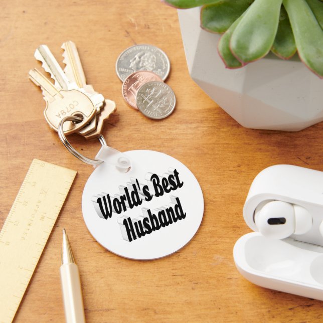 Husband with black text  key ring (Desk)