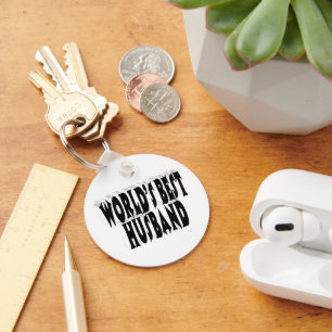 Husband with black text key ring