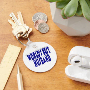 Husband with blue text  key ring
