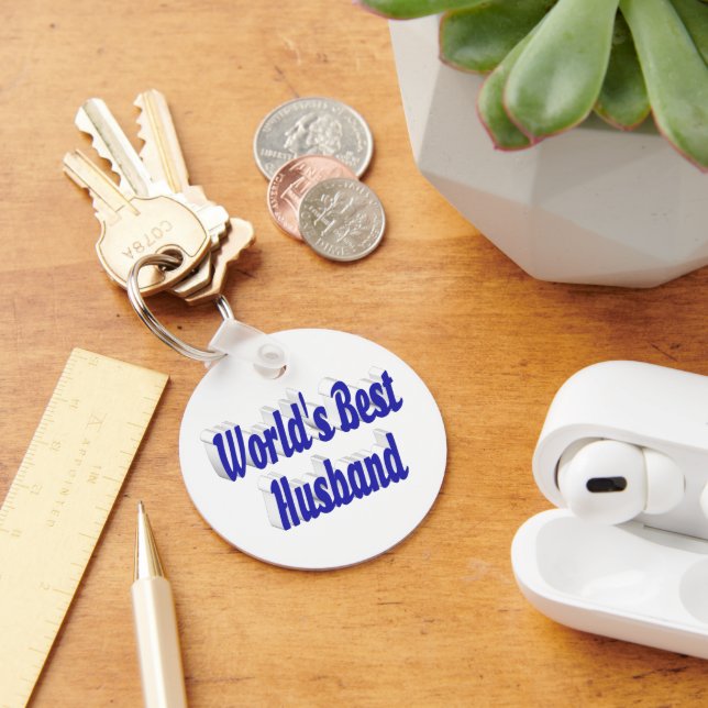 Husband with blue text  key ring (Desk)