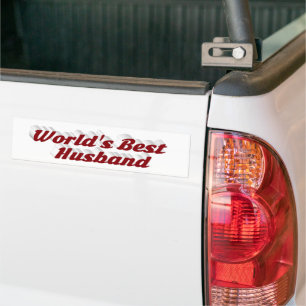 Husband with burgundy text bumper sticker