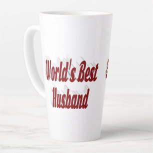 Husband with burgundy text  latte mug
