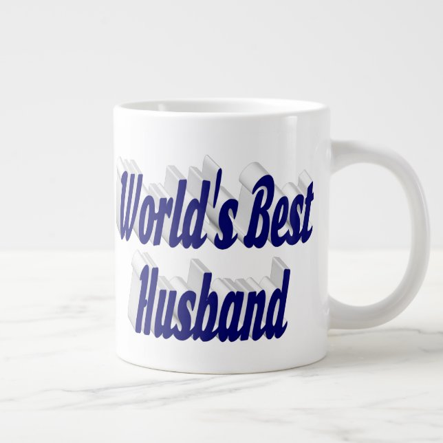 Husband with dark blue half text  giant coffee mug (Right)