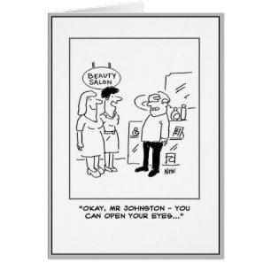 Husband with Eyes Closed Waits to be Surprised.