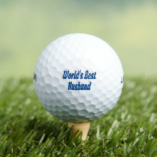 Husband with sea blue text golf balls (Insitu Tee)