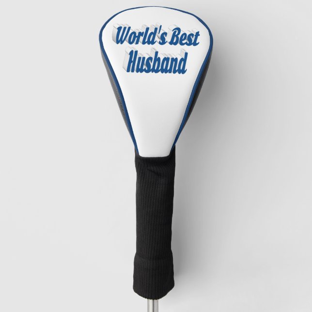 Husband with sea blue text   golf head cover (Front)