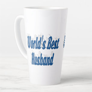 Husband with sea blue text latte mug