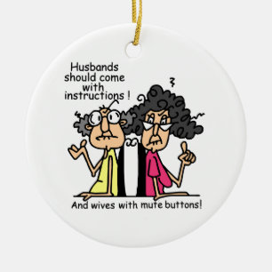 Husbands and Wives Attitude Humour Ceramic Tree Decoration