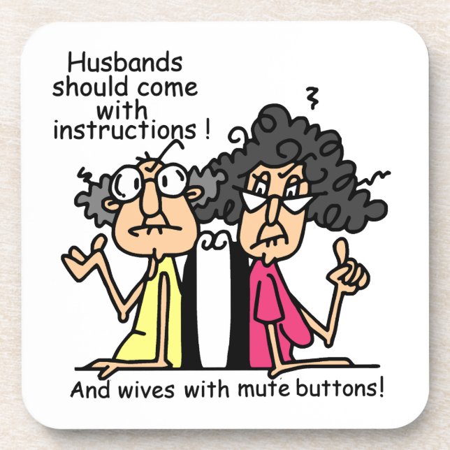 Husbands and Wives Attitude Humour Coaster (Front)