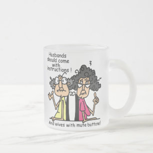 Husbands and Wives Attitude Humour Frosted Glass Coffee Mug