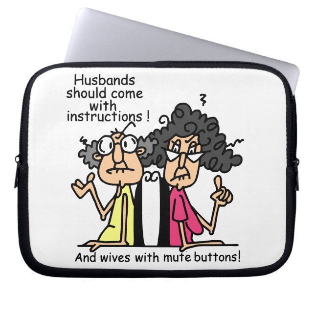 Husbands and Wives Attitude Humour Laptop Sleeve (Front)