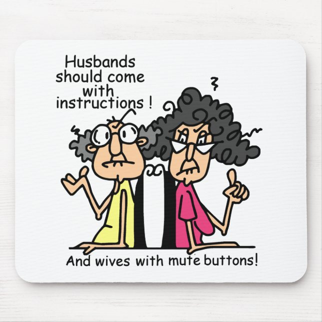 Husbands and Wives Attitude Humour Mouse Mat (Front)