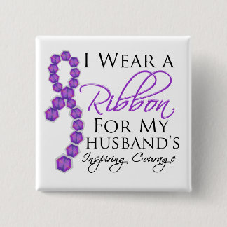 Husband's Inspiring Courage - Pancreatic Cancer 15 Cm Square Badge