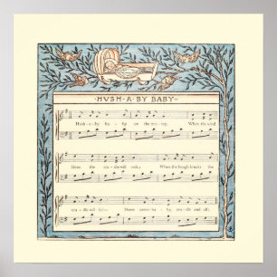 hush baby nursery rhyme poster