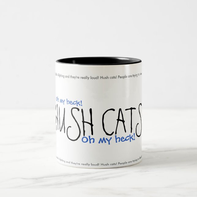 HUSH CATS! Ver. 2 Two-Tone Coffee Mug (Center)
