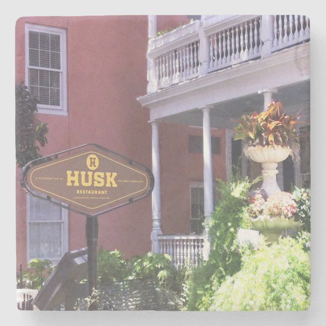 Husk Restaurant Charleston, SC. Marble Coaster (Front)