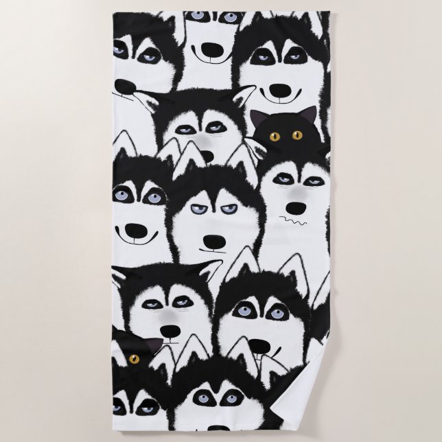 Huskies Beach Towel (Front)