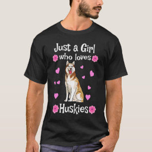 Huskies For Women Girls Pup Siberian Husky Dog 2 T-Shirt
