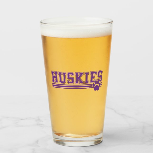 Huskies Paw Beer Glass (Front Filled)