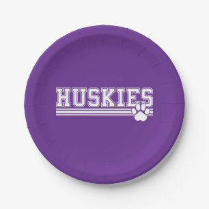 Huskies Paw Paper Plate