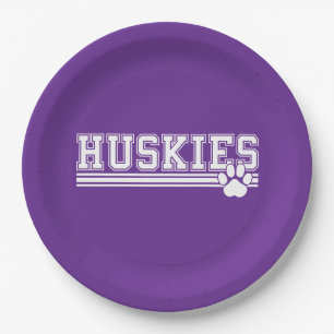 Huskies Paw  Paper Plate