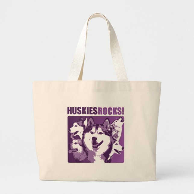 Huskies Rock! Large Tote Bag (Front)