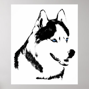 Husky Art Print Sled Dog Art Poster Husky Gifts