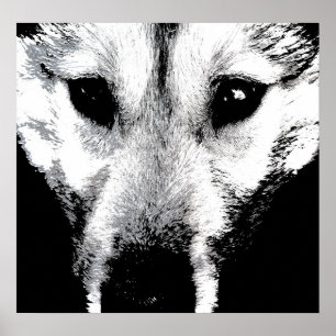 Husky Art Print Sled Dog Art Poster Wolf Pup Gifts
