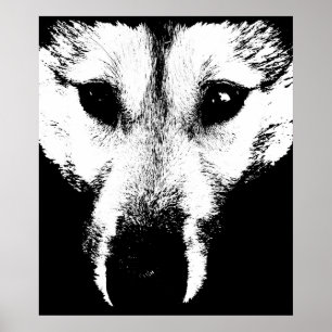 Husky Art Print Sled Dog Art Poster Wolf Pup Gifts