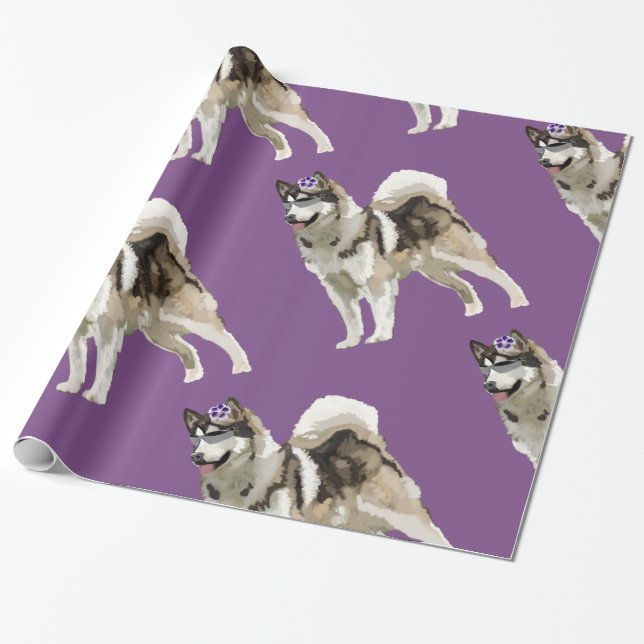 Husky Art Wrapping Paper (Unrolled)