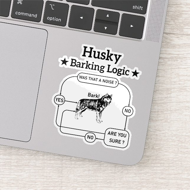 Husky Barking Logic Funny Siberian Dog Sarcastic  (Detail)
