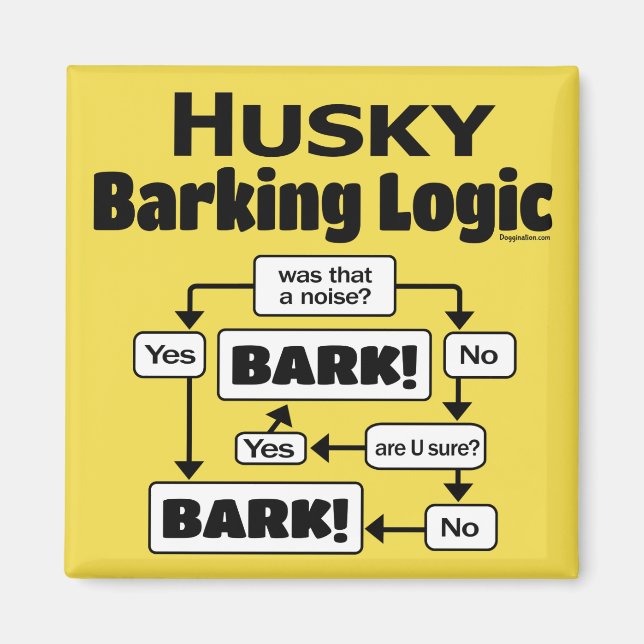 Husky Barking Logic Magnet (Front)